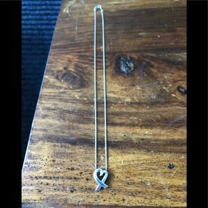 AUTHENTIC TIFFANY & CO. Paloma Picasso Loving Heart Necklace in Sterling Silver